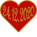 Herz in Rot mit ihren Datum